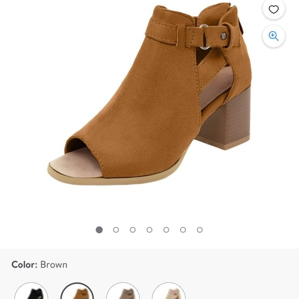 Brown Women's Open-Toe Ankle Boots - Picture 3 of 3